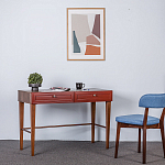 Стол письменный из массива бука с 2-мя ящиками красный Wenge Light варинант исполнения - 5 | Loft Concept в Челябинске