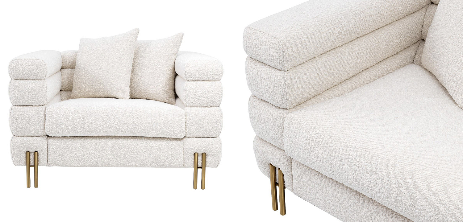 Кресло Eichholtz Chair York Boucle cream Кресло Eichholtz Chair York Boucle cream - Loft-Concept в Челябинске
