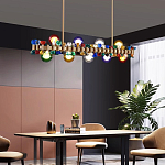 Люстра золотая с цветными плафонами и декором Colorful Ball Candy Crystal варинант исполнения - 1 | Loft Concept в Челябинске