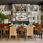 Обои ручная роспись в стиле Арт-деко Symphony Original colourway on Arkose silk dupion варинант исполнения - 1 | Loft Concept в Челябинске