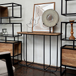 Консоль с деревянной столешницей Lyon Wood Metal Console варинант исполнения - 2 | Loft Concept в Челябинске
