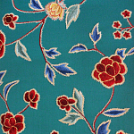 Обои с вышивкой ручной работы Flora Rio colourway on Liso Pine wool sateen варинант исполнения - 3 | Loft Concept в Челябинске