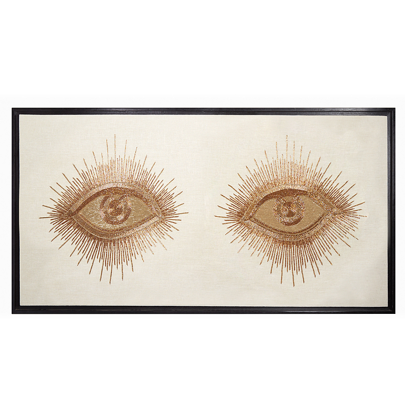 Панно EYES BEADED WALL ART Золотой Белый Панно EYES BEADED WALL ART Золотой Белый в Челябинске | Loft Concept