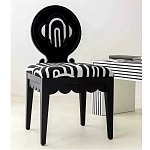 Дизайнерский стул с круглой деревянной спинкой Black and White Clover варинант исполнения - 5 | Loft Concept в Челябинске