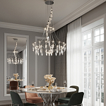 Люстра подвесная из металла с хрустальными прозрачными подвесками Quasar 81 варинант исполнения - 12 | Loft Concept в Челябинске