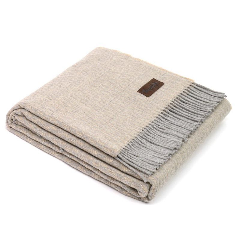 Плед GRIFONE 0004 Marzotto Бежево-серый в Челябинске | Loft Concept 