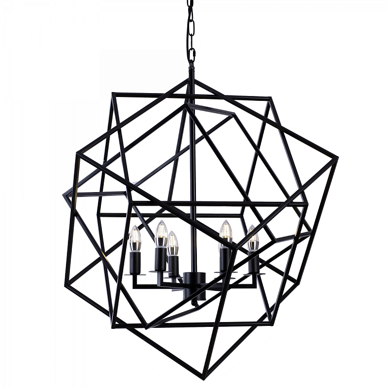 Люстра Cubist Small Chandelier Black Черный Люстра Cubist Small Chandelier Black Черный в Челябинске | Loft Concept