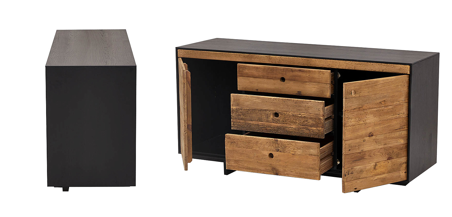 Комод деревянный с 2-мя дверцами и 3-мя ящиками Russell Chest of Drawers Комод деревянный с 2-мя дверцами и 3-мя ящиками Russell Chest of Drawers - Loft-Concept в Челябинске