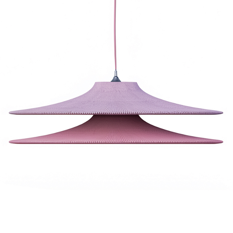 Подвесной вязаный двухцветный светильник «Двойной Токио»  Сиреневый Розовый в Челябинске | Loft Concept 