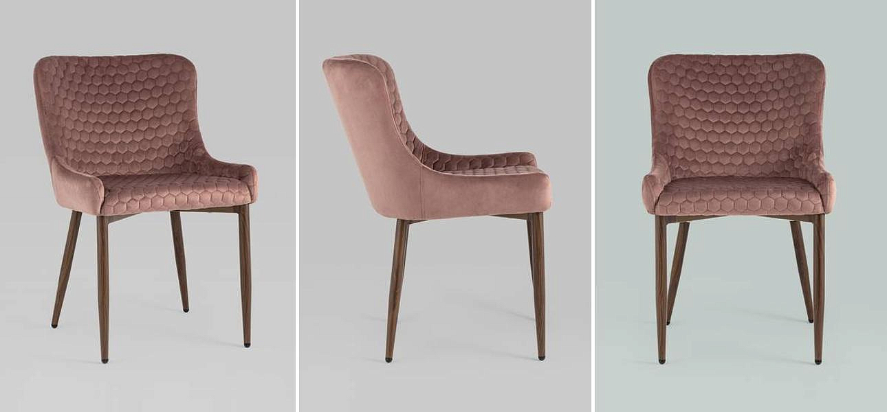 Стул Stitch Honey Chair Пыльно-Розовый Велюр Стул Stitch Honey Chair Пыльно-Розовый Велюр - Loft-Concept в Челябинске