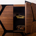 Высокий комод с узором из шпона на фасаде Sahara варинант исполнения - 4 | Loft Concept в Челябинске