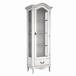 Витрина белая однодверная из массива бука с 4-мя полками и ящиком White Provence варинант исполнения - 1 | Loft Concept в Челябинске