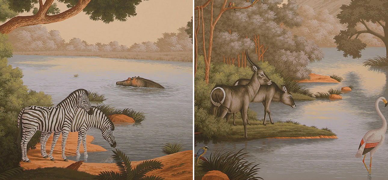 Обои ручная роспись African Savannah Amarelo on scenic paper Обои ручная роспись African Savannah Amarelo on scenic paper - Loft-Concept в Челябинске