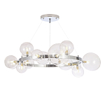 Люстра круглая подвесная с 15-ю прозрачными шарообразными плафонами из стекла Iona chandelier варинант исполнения - 5 | Loft Concept в Челябинске