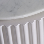 Тумбочка белая овальная с мраморной столешницей Thoroughbass варинант исполнения - 3 | Loft Concept в Челябинске