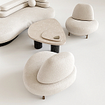 Кресло Vinsen обивка букле молочного цвета варинант исполнения - 3 | Loft Concept в Челябинске