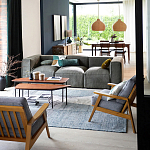 Кресло с каркасом из массива дуба Deniaud Oak Grey Armchair варинант исполнения - 6 | Loft Concept в Челябинске