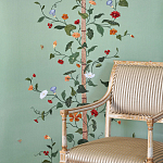 Обои с вышивкой ручной работы Floral Lattice Original colourway on wool sateen варинант исполнения - 1 | Loft Concept в Челябинске