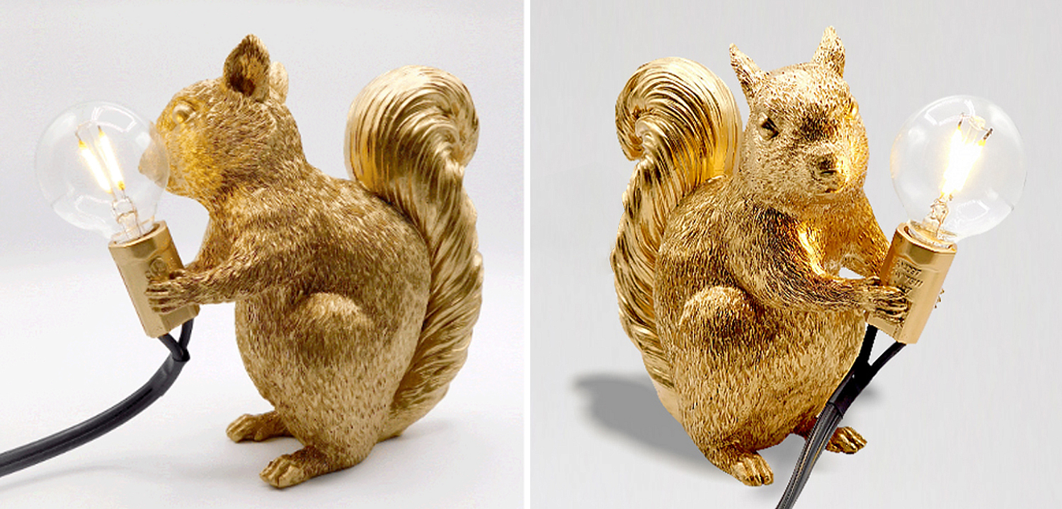 Настольная лампа белка Gold Squirrel Lamp - Loft-Concept в Челябинске