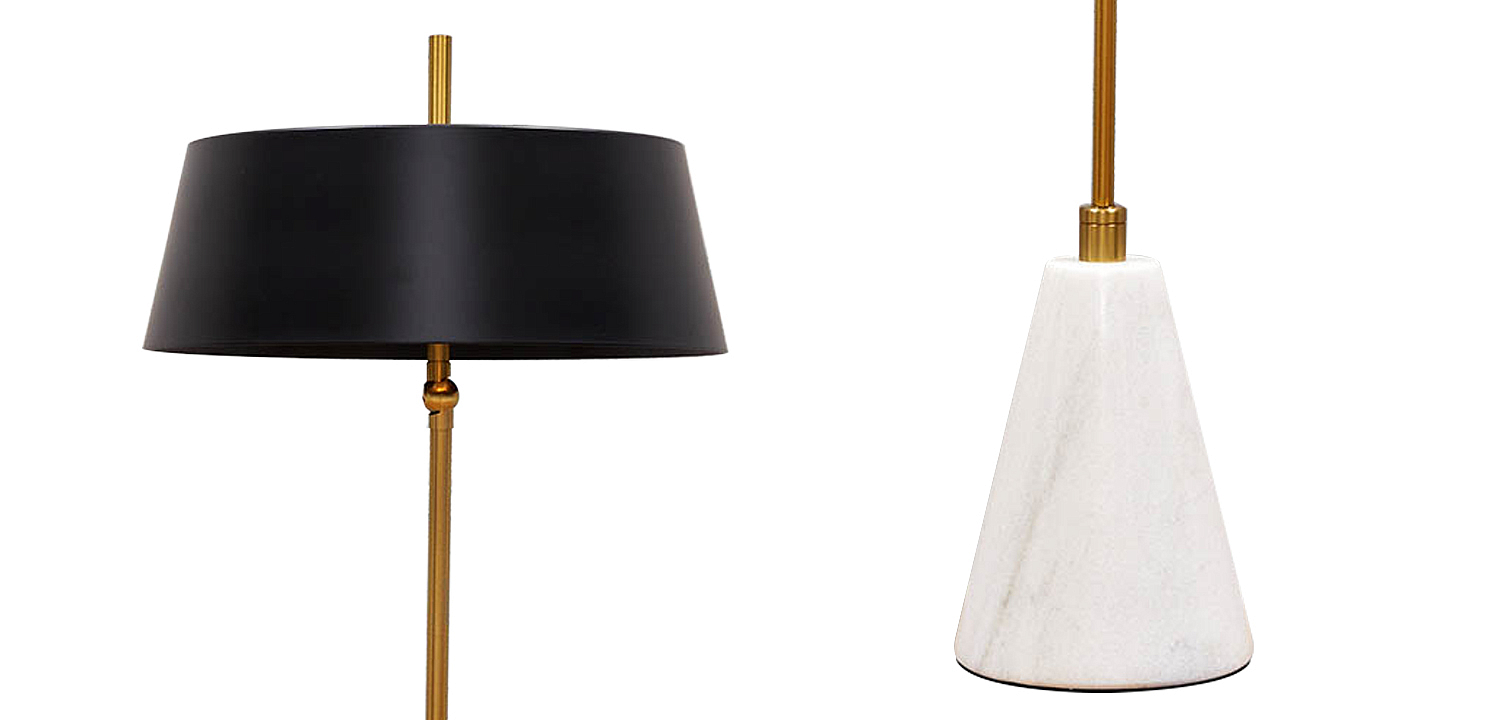 Настольная лампа с черным металлическим абажуром Dominique Table Lamp Настольная лампа с черным металлическим абажуром Dominique Table Lamp - Loft-Concept в Челябинске