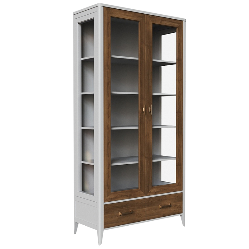 Витрина из массива бука двухдверная Tasteful Furniture Слоновая кость Дуб темный Прозрачное Стекло Витрина из массива бука двухдверная Tasteful Furniture Слоновая кость Дуб темный Прозрачное Стекло в Челябинске | Loft Concept