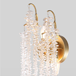 Бра с хрустальными прозрачными подвесками и круглым основанием золотого цвета FAIRYTREE Light варинант исполнения - 3 | Loft Concept в Челябинске