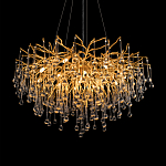 Люстра подвесная с прозрачными стеклянными подвесками в форме капель Диаметр 80 см Droplet Chandelier варинант исполнения - 15 | Loft Concept в Челябинске