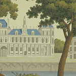 Обои ручная роспись Monuments of Paris Roberts on Sepia scenic paper варинант исполнения - 2 | Loft Concept в Челябинске