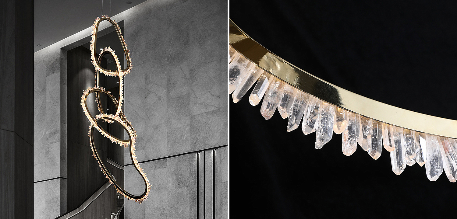 Люстра Four Vertical Chain Quartz Rings Crystal Chandelier Люстра Four Vertical Chain Quartz Rings Crystal Chandelier - Loft-Concept в Челябинске