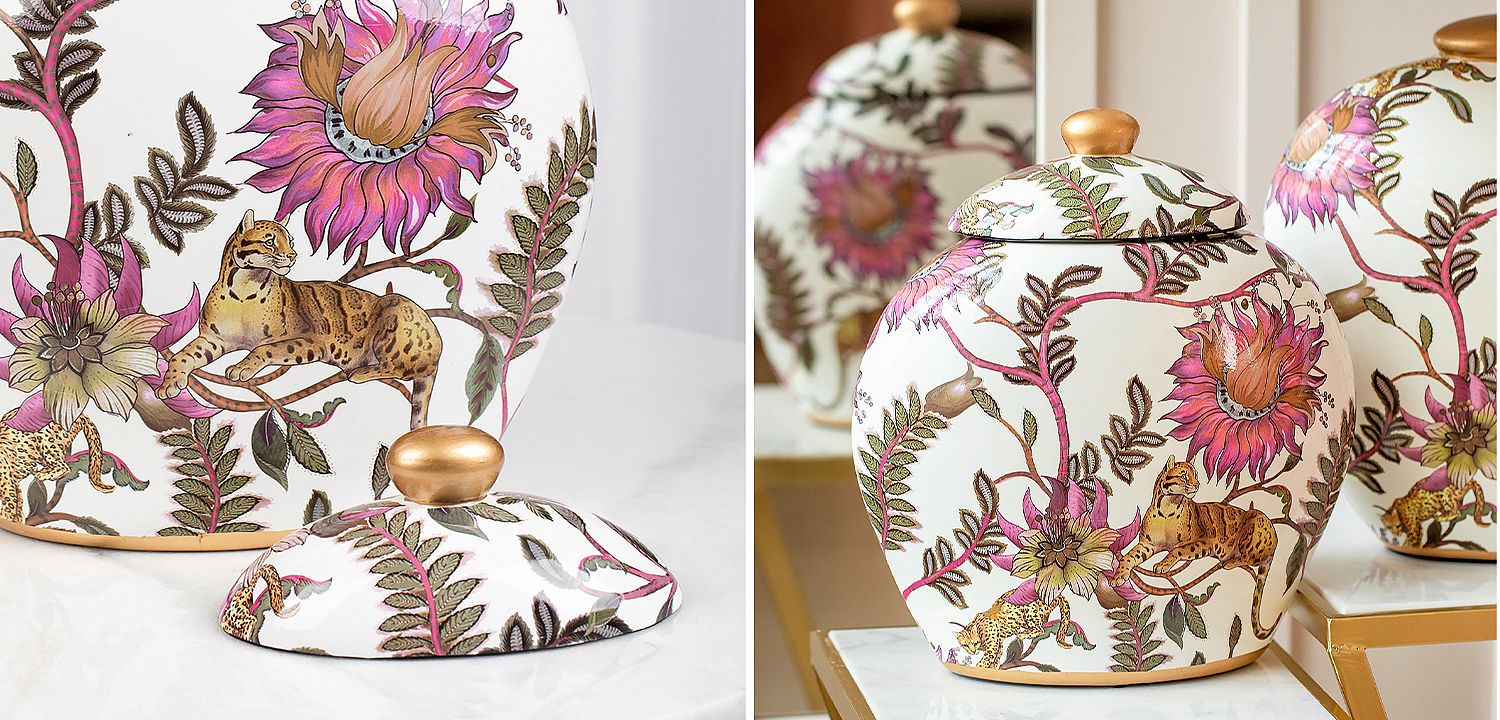 Ваза с крышкой Leopard Flowers Vase White Ваза с крышкой Leopard Flowers Vase White - Loft-Concept в Челябинске