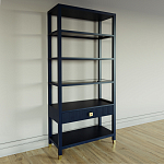 Стеллаж Elsa Dreams Blue со стеклянными полками и ящиком варинант исполнения - 1 | Loft Concept в Челябинске