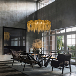 Люстра круглая подвесная с металлическими дугами и длинными цепочками 80 см Atlantis Chain варинант исполнения - 17 | Loft Concept в Челябинске