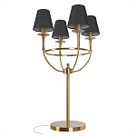 Настольная лампа на металлическом основании бронзового цвета с 4-мя черными конусовидными абажурами Dignity варинант исполнения - 3 | Loft Concept в Челябинске