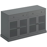 Широкая тумба с ящиками и стеклянными дверцами Percent Glass Cabinet варинант исполнения - 2 | Loft Concept в Челябинске