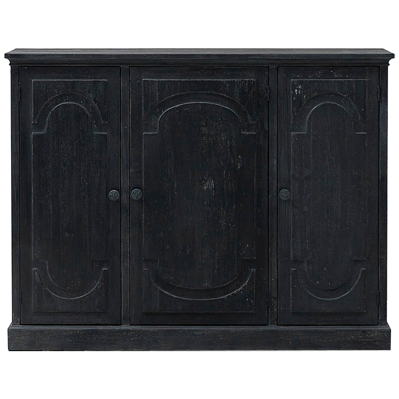 Комод деревянный Ildefonso Black Chest of Drawers Черный Бежевый Комод деревянный Ildefonso Black Chest of Drawers Черный Бежевый в Челябинске | Loft Concept