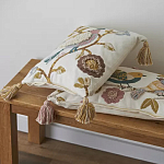 Чехол на подушку с кисточками и вышивкой птиц Ethnic mix Birds Square варинант исполнения - 5 | Loft Concept в Челябинске