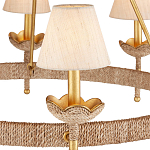 Люстра из кованого железа с отделкой плетеной веревкой и сусальным золотом Parisian Style варинант исполнения - 2 | Loft Concept в Челябинске