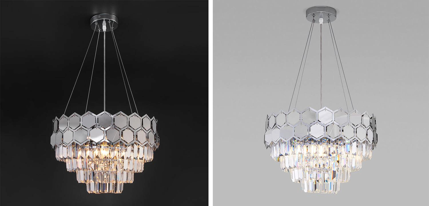 Люстра Hanging Hexagon Moira Chandelier chrome Люстра Hanging Hexagon Moira Chandelier chrome - Loft-Concept в Челябинске