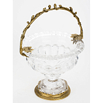 Чаша из прозрачного стекла на ножке с бронзовой ручкой в виде ветки Eden Garden варинант исполнения - 2 | Loft Concept в Челябинске