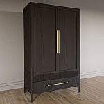 Шкаф платяной Primo с выдвижными ящиками шпон Темный орех варинант исполнения - 3 | Loft Concept в Челябинске