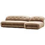 Дизайнерский угловой диван с велюровой светло-коричневой обивкой Fosse Sofa варинант исполнения - 2 | Loft Concept в Челябинске