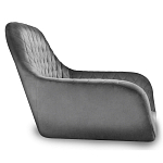 Барный стул со спинкой и подлокотниками на 4-х деревянных ножках Douglas Rhombus Серый Велюр варинант исполнения - 2 | Loft Concept в Челябинске