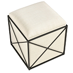 Пуф бежевый с черной металлической рамой Beige Pouf варинант исполнения - 3 | Loft Concept в Челябинске