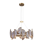 Люстра круглая с полукруглыми плафонами из искусственного алебастра в бронзовой оправе Marbella варинант исполнения - 3 | Loft Concept в Челябинске