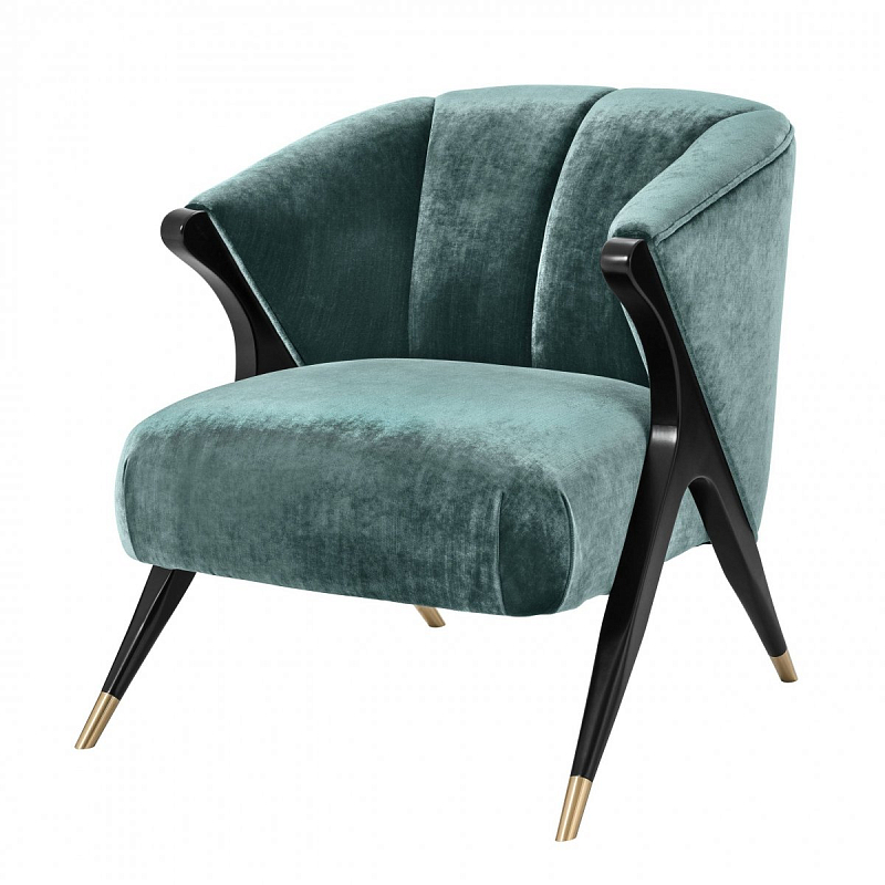 Кресло Eichholtz Chair Pavone Aegean Green Бирюзовый Черный Латунь Кресло Eichholtz Chair Pavone Aegean Green Бирюзовый Черный Латунь в Челябинске | Loft Concept