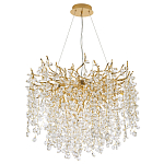 Люстра с хрустальными подвесками на металлических ветках Fairytree Light Gold Chandelier 14 варинант исполнения - 2 | Loft Concept в Челябинске