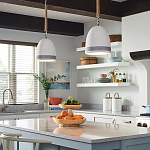 Подвесной светильник белый колоколообразный с декоративной обмоткой из веревки Hinkley варинант исполнения - 8 | Loft Concept в Челябинске