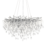 Люстра подвесная с прозрачными стеклянными подвесками в форме капель Диаметр 80 см Droplet Chandelier варинант исполнения - 1 | Loft Concept в Челябинске