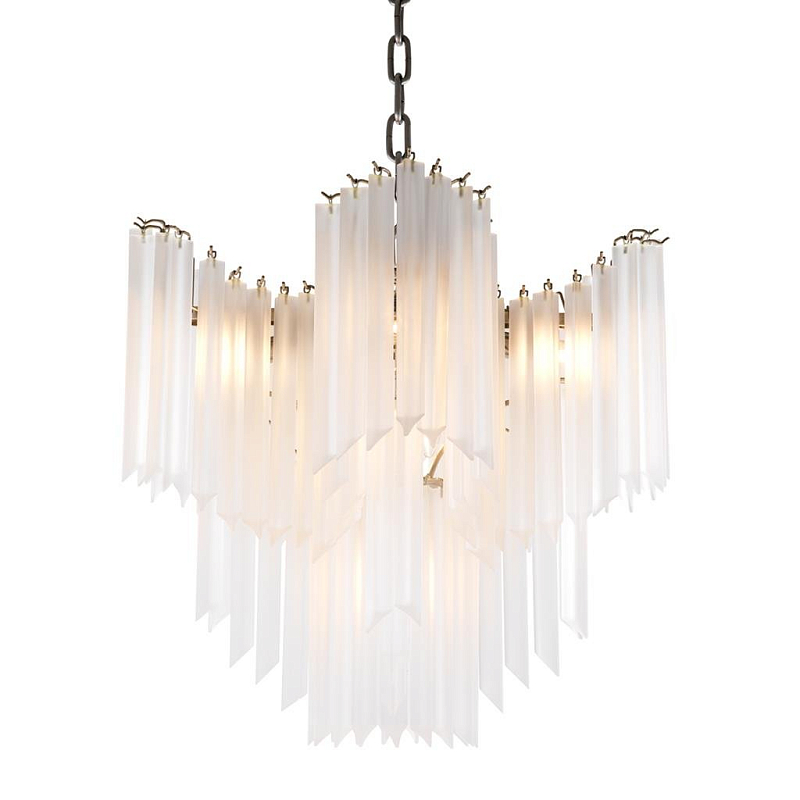 Люстра Chandelier Pulsar white glass Никель Золотой Белое матовое стекло Люстра Chandelier Pulsar white glass Никель Золотой Белое матовое стекло в Челябинске | Loft Concept