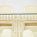 Комплект обеденный из ротанга Eloise grand white варинант исполнения - 3 | Loft Concept в Челябинске